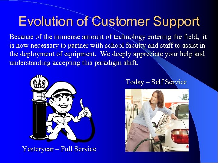 Evolution of Customer Support Because of the immense amount of technology entering the field,