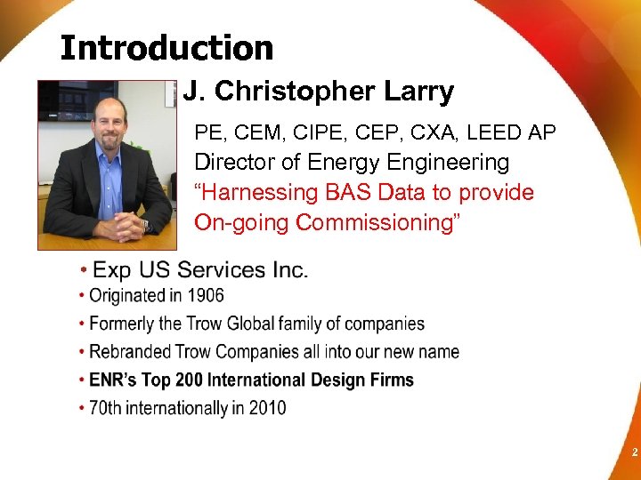 Introduction Headline, Headline (36 pt. ) J. Christopher (20 pt. ) Larry Subhead, Subhead