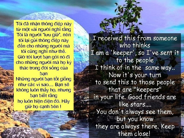 Tôi đã nhận thông điệp này từ một vài người nghĩ rằng Tôi là