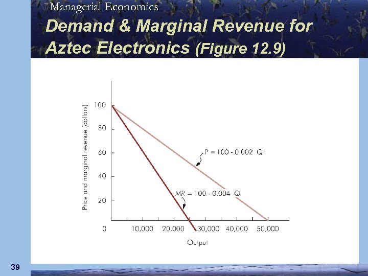 Managerial Economics Demand & Marginal Revenue for Aztec Electronics (Figure 12. 9) 39 