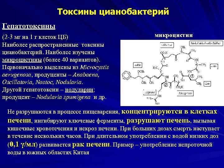 Пример токсина. Цианобактерии токсины. Гепатотоксины цианобактерии. Структура токсинов. Токсины примеры.