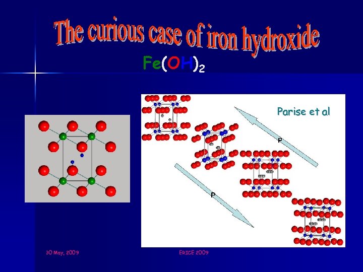 Fe(OH)2 Parise et al 30 May, 2009 ERICE 2009 