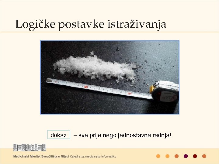 Logičke postavke istraživanja dokaz – sve prije nego jednostavna radnja! 