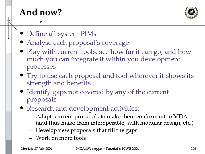 And now? • Define all system PIMs • Analyse each proposal’s coverage • Play