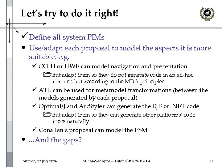 Let’s try to do it right! ü Define all system PIMs • Use/adapt each