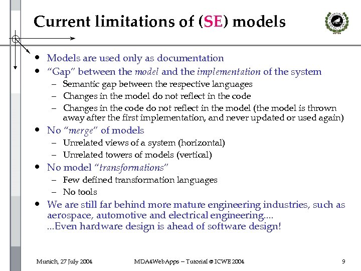 Current limitations of (SE) models • Models are used only as documentation • “Gap”