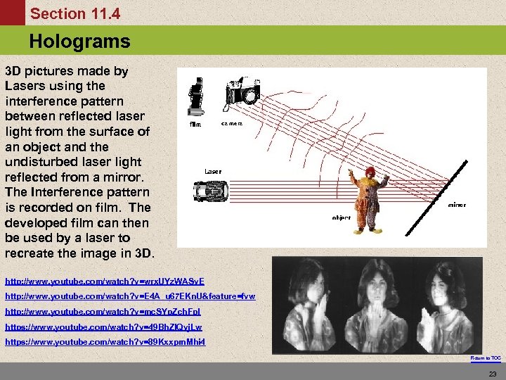 Section 11. 4 Holograms The Energy Levels of Hydrogen 3 D pictures made by