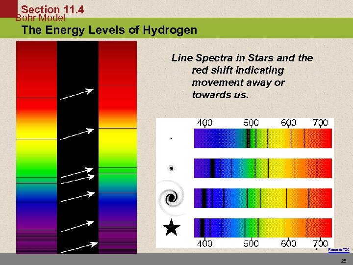 Section 11. 4 Bohr Model The Energy Levels of Hydrogen Line Spectra in Stars