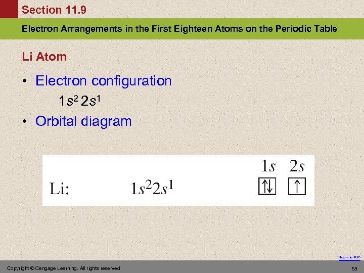 Section 11. 9 Electron Arrangements in the First Eighteen Atoms on the Periodic Table