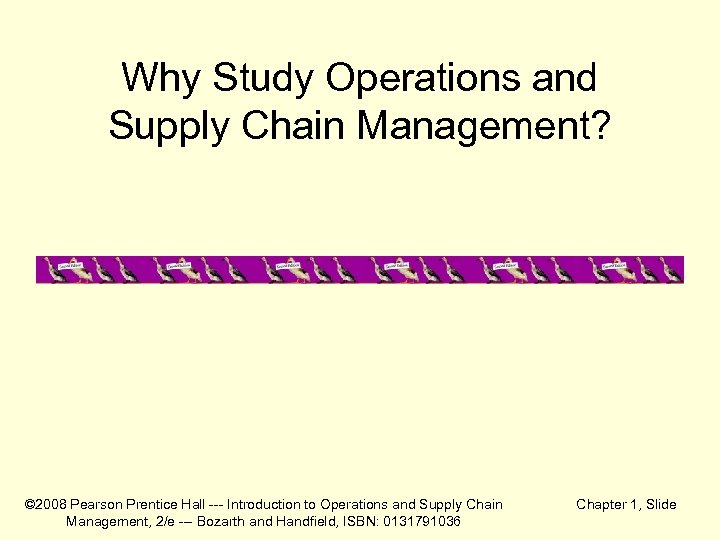 Why Study Operations and Supply Chain Management? © 2008 Pearson Prentice Hall --- Introduction