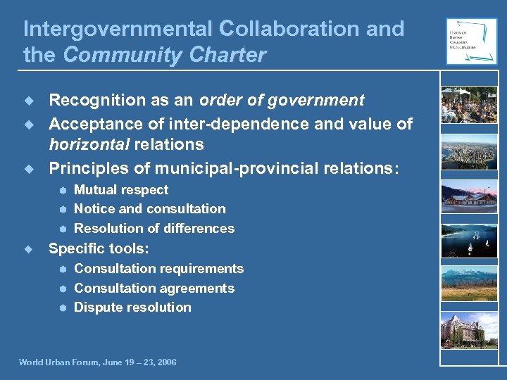 Intergovernmental Collaboration and the Community Charter ¿ ¿ ¿ Recognition as an order of