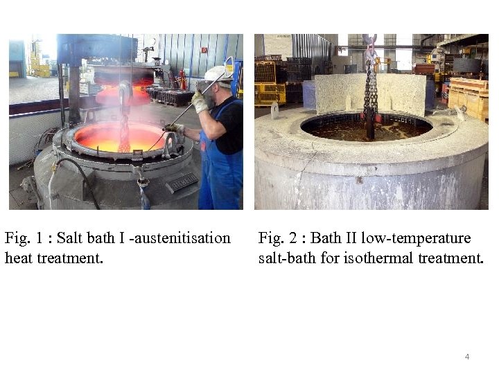 Fig. 1 : Salt bath I -austenitisation heat treatment. Fig. 2 : Bath II