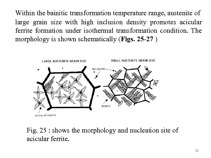 Within the bainitic transformation temperature range, austenite of large grain size with high inclusion