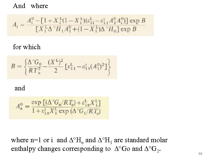 And where for which and where n=1 or i and ∆°Ho and ∆°H 1