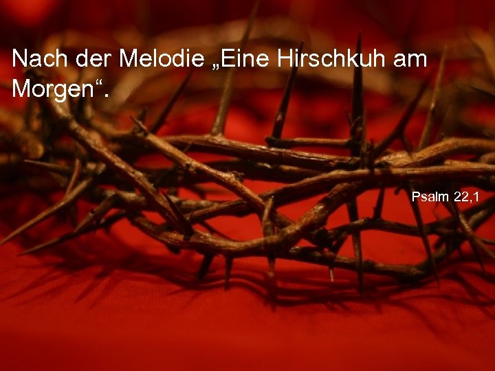 Nach der Melodie „Eine Hirschkuh am Morgen“. Psalm 22, 1 