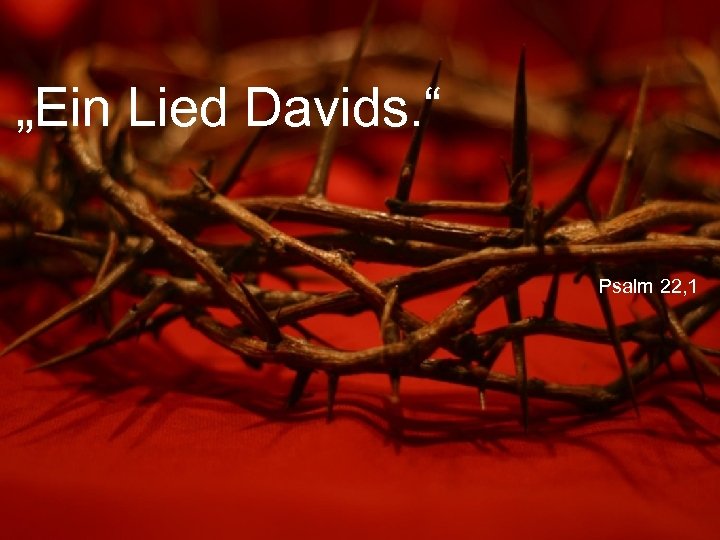 „Ein Lied Davids. “ Psalm 22, 1 