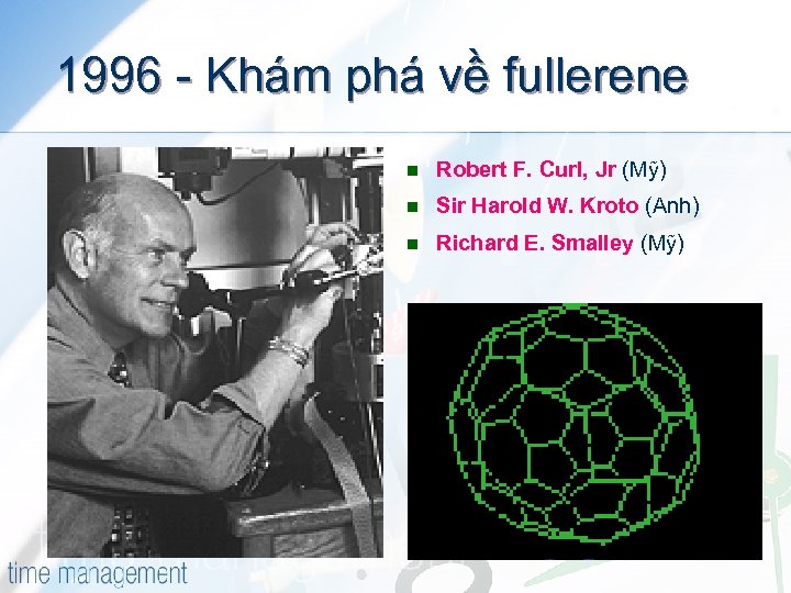 1996 - Khám phá về fullerene n Robert F. Curl, Jr (Mỹ) n Sir