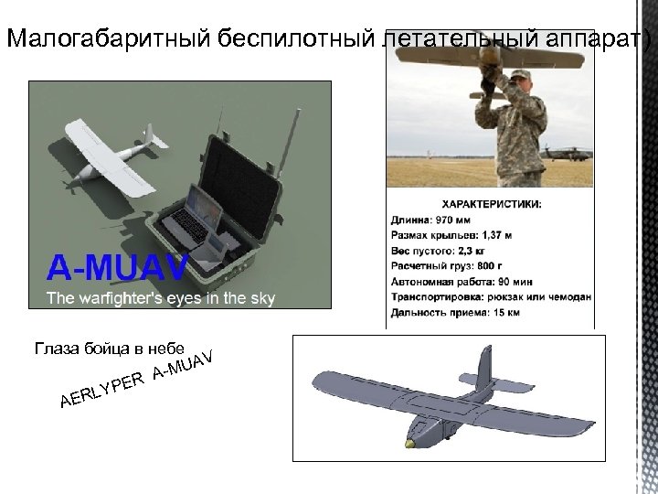 Малогабаритный беспилотный летательный аппарат) Глаза бойца в небе AV -MU A ER YP ERL