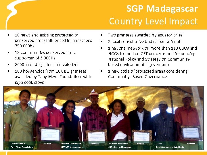 SGP Madagascar Country Level Impact • • 16 news and existing protected or conserved