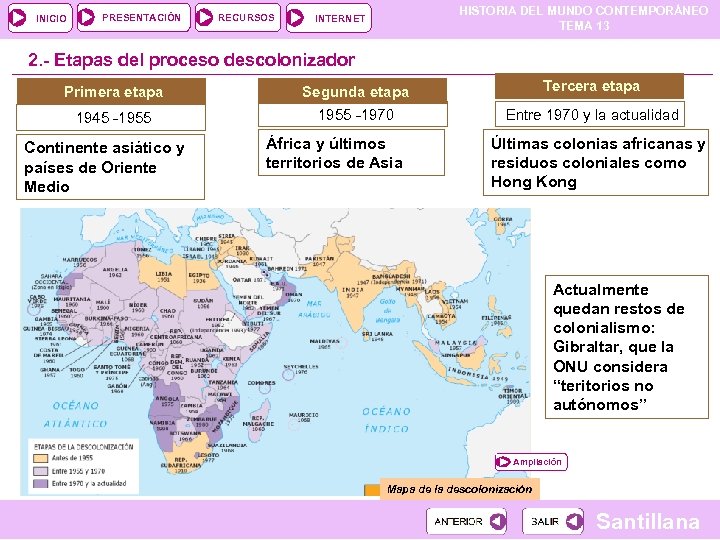 INICIO PRESENTACIÓN RECURSOS HISTORIA DEL MUNDO CONTEMPORÁNEO TEMA 13 INTERNET 2. - Etapas del