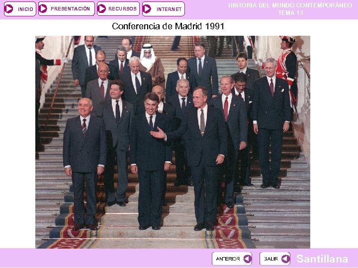 INICIO PRESENTACIÓN RECURSOS INTERNET HISTORIA DEL MUNDO CONTEMPORÁNEO TEMA 13 Conferencia de Madrid 1991