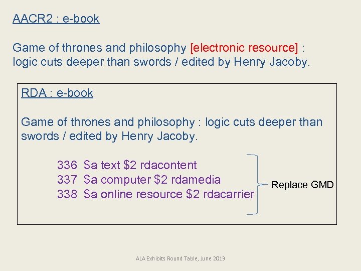 AACR 2 : e-book Game of thrones and philosophy [electronic resource] : logic cuts