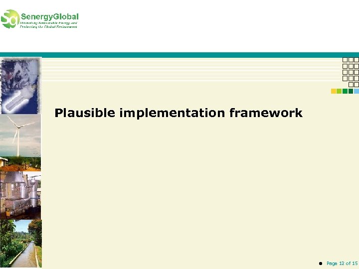 Plausible implementation framework Page 12 of 15 