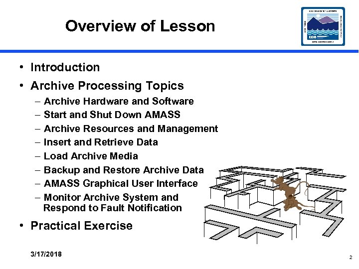 Overview of Lesson • Introduction • Archive Processing Topics – – – – Archive
