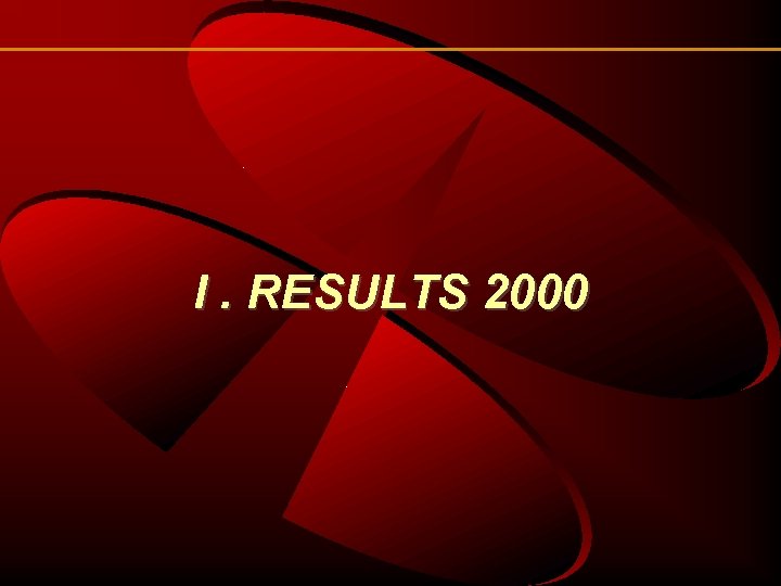 I. RESULTS 2000 