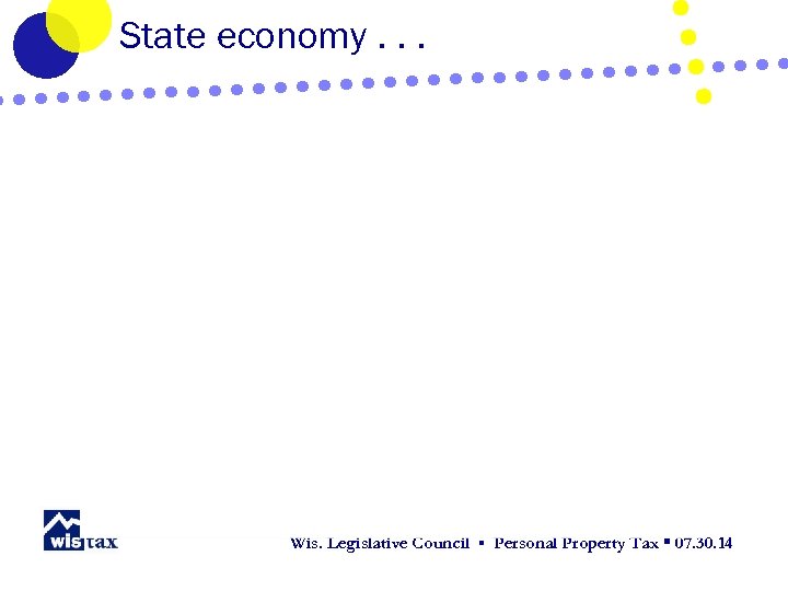 State economy. . . Wis. Legislative Council ▪ Personal Property Tax ▪ 07. 30.