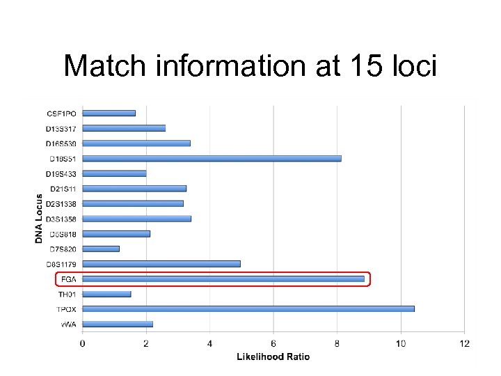 Match information at 15 loci 