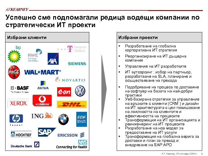 Успешно сме подпомагали редица водещи компании по стратегически ИТ проекти Избрани клиенти Избрани проекти