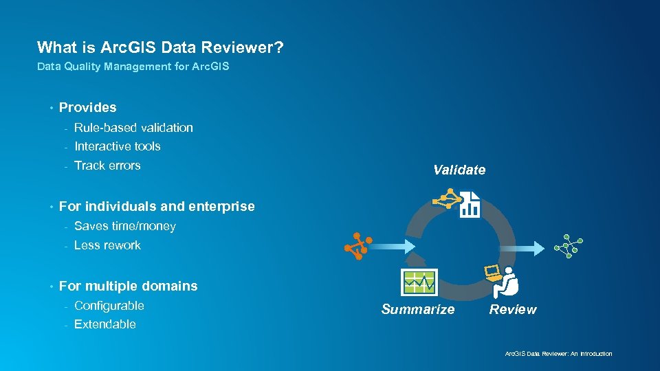 What is Arc. GIS Data Reviewer? Data Quality Management for Arc. GIS • Provides