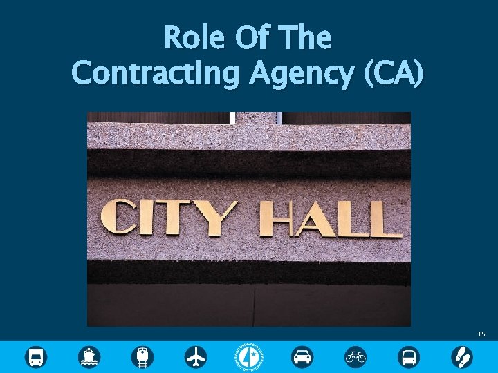 Role Of The Contracting Agency (CA) 15 