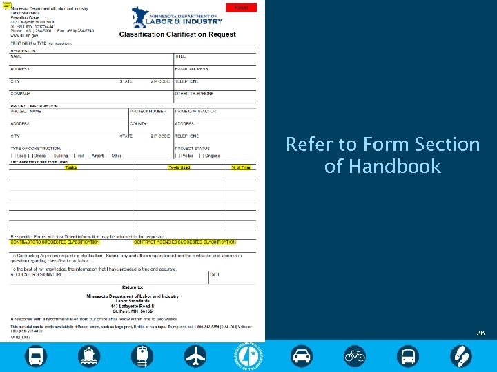 Refer to Form Section of Handbook 28 