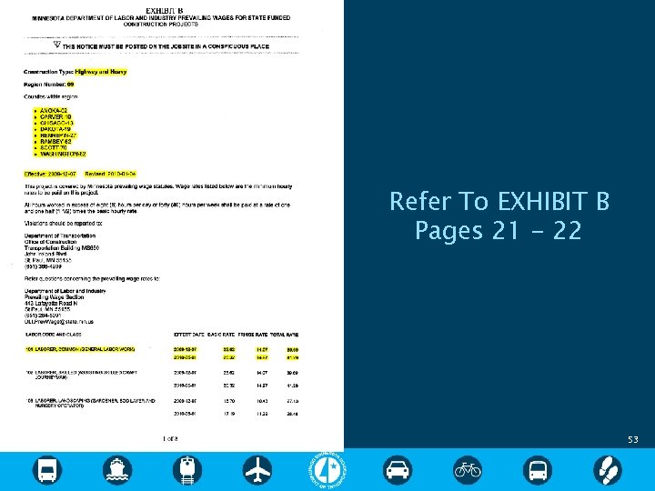 Refer To EXHIBIT B Pages 21 - 22 53 