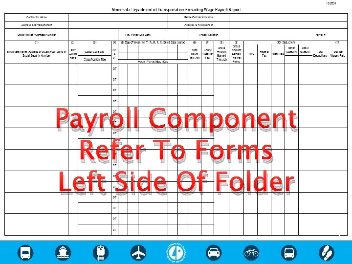 Payroll Component Refer To Forms Left Side Of Folder 89 