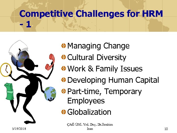 Competitive Challenges for HRM - 1 Managing Change Cultural Diversity Work & Family Issues