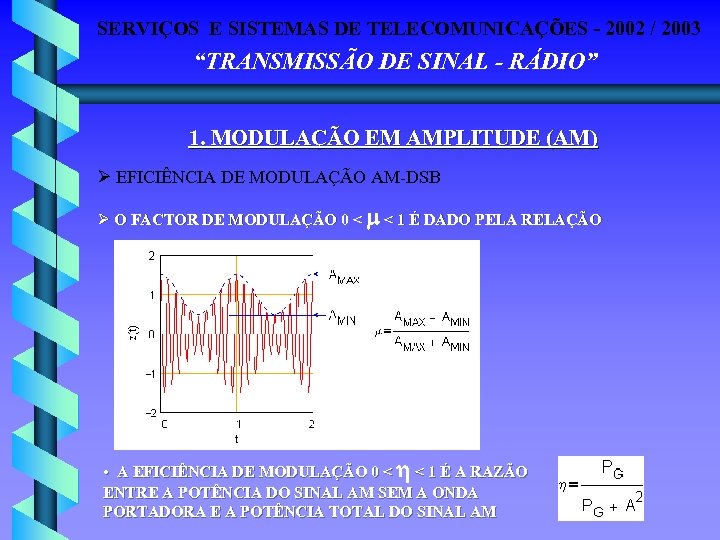 SERVIÇOS E SISTEMAS DE TELECOMUNICAÇÕES - 2002 / 2003 “TRANSMISSÃO DE SINAL - RÁDIO”