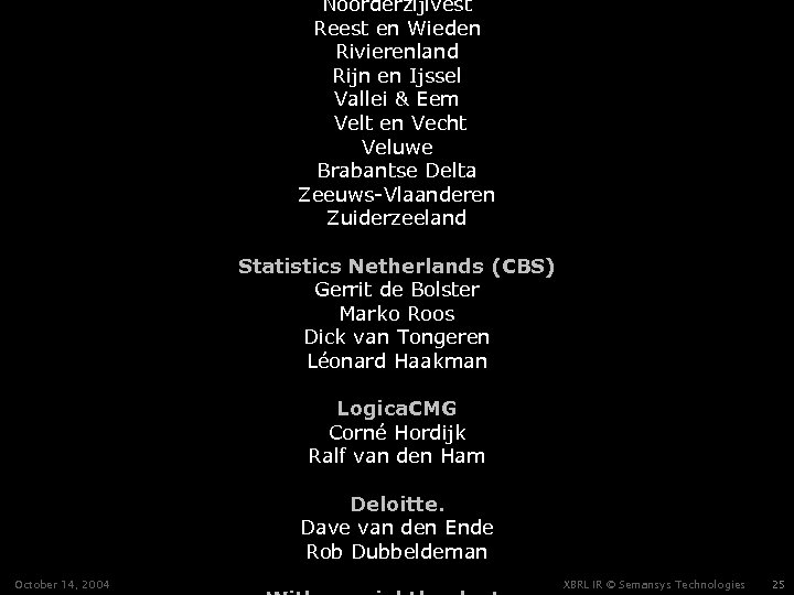 Noorderzijlvest Reest en Wieden Rivierenland Rijn en Ijssel Vallei & Eem Velt en Vecht