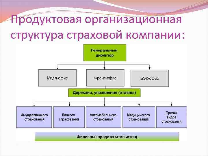 Схема организационная структура страховой компании схема