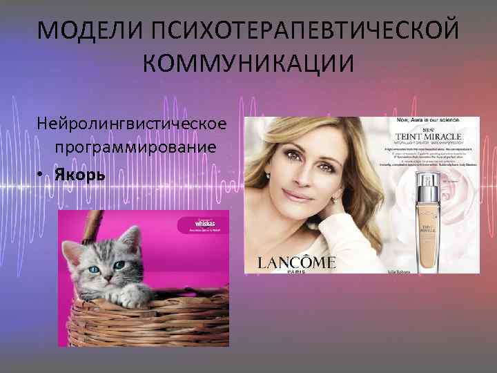 МОДЕЛИ ПСИХОТЕРАПЕВТИЧЕСКОЙ КОММУНИКАЦИИ Нейролингвистическое программирование • Якорь 