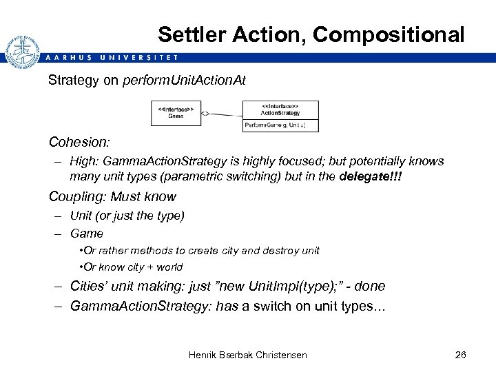 Settler Action, Compositional Strategy on perform. Unit. Action. At Cohesion: – High: Gamma. Action.
