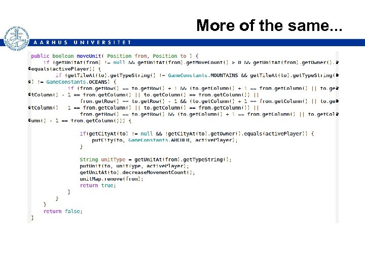 More of the same. . . 