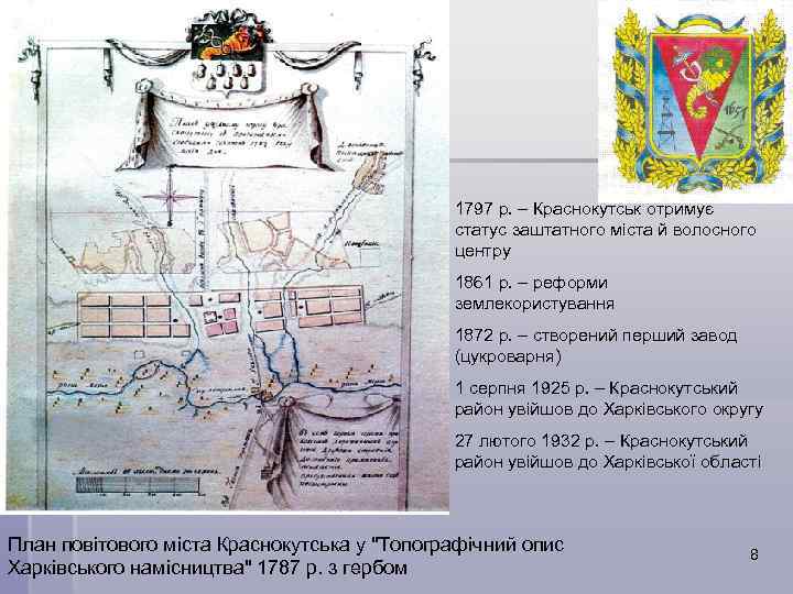 1797 р. – Краснокутськ отримує статус заштатного міста й волосного центру 1861 р. –