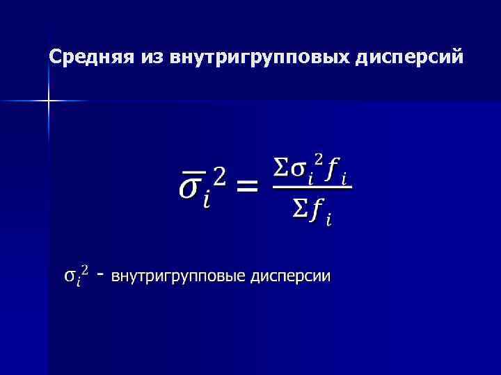 Средняя из внутригрупповых дисперсий 