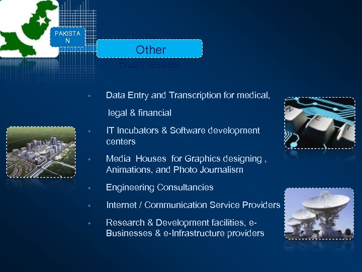 PAKISTA N Other Businesses • Data Entry and Transcription for medical, legal & financial