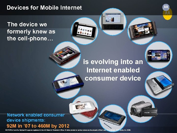 Devices for Mobile Internet The device we formerly knew as the cell-phone… is evolving