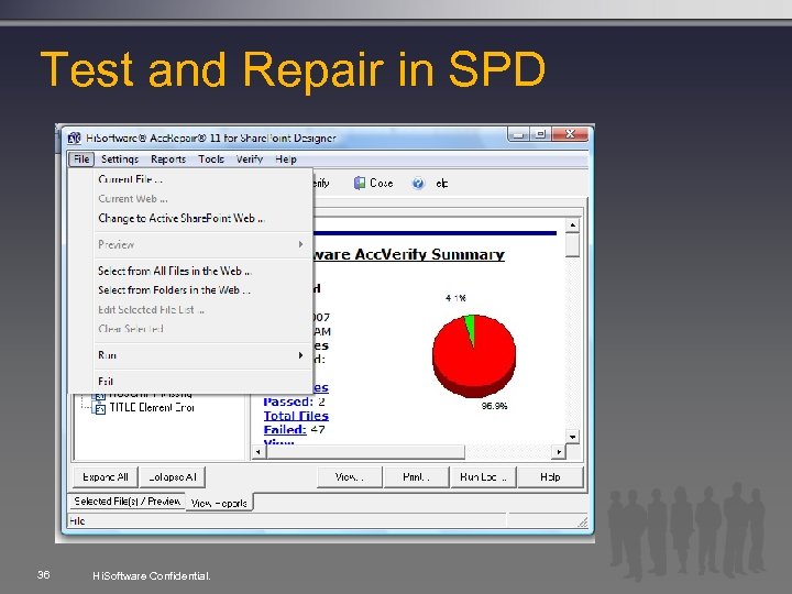 Test and Repair in SPD 36 Hi. Software Confidential. 