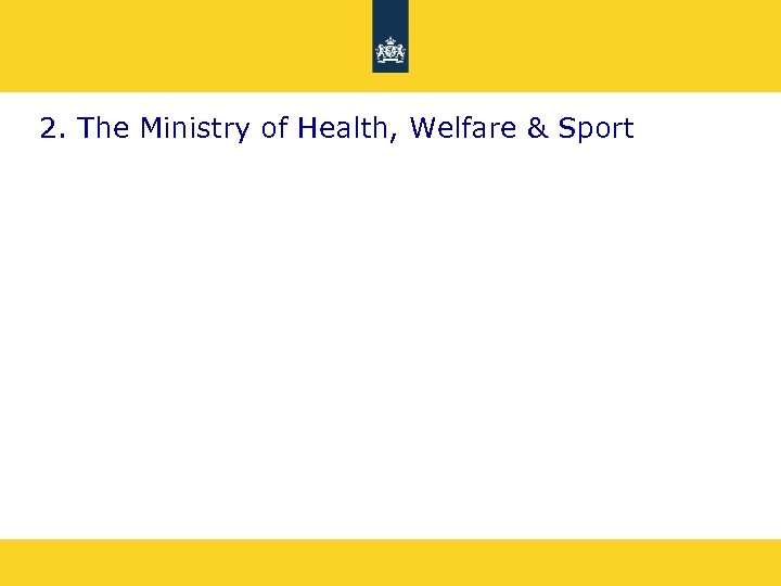 2. The Ministry of Health, Welfare & Sport 